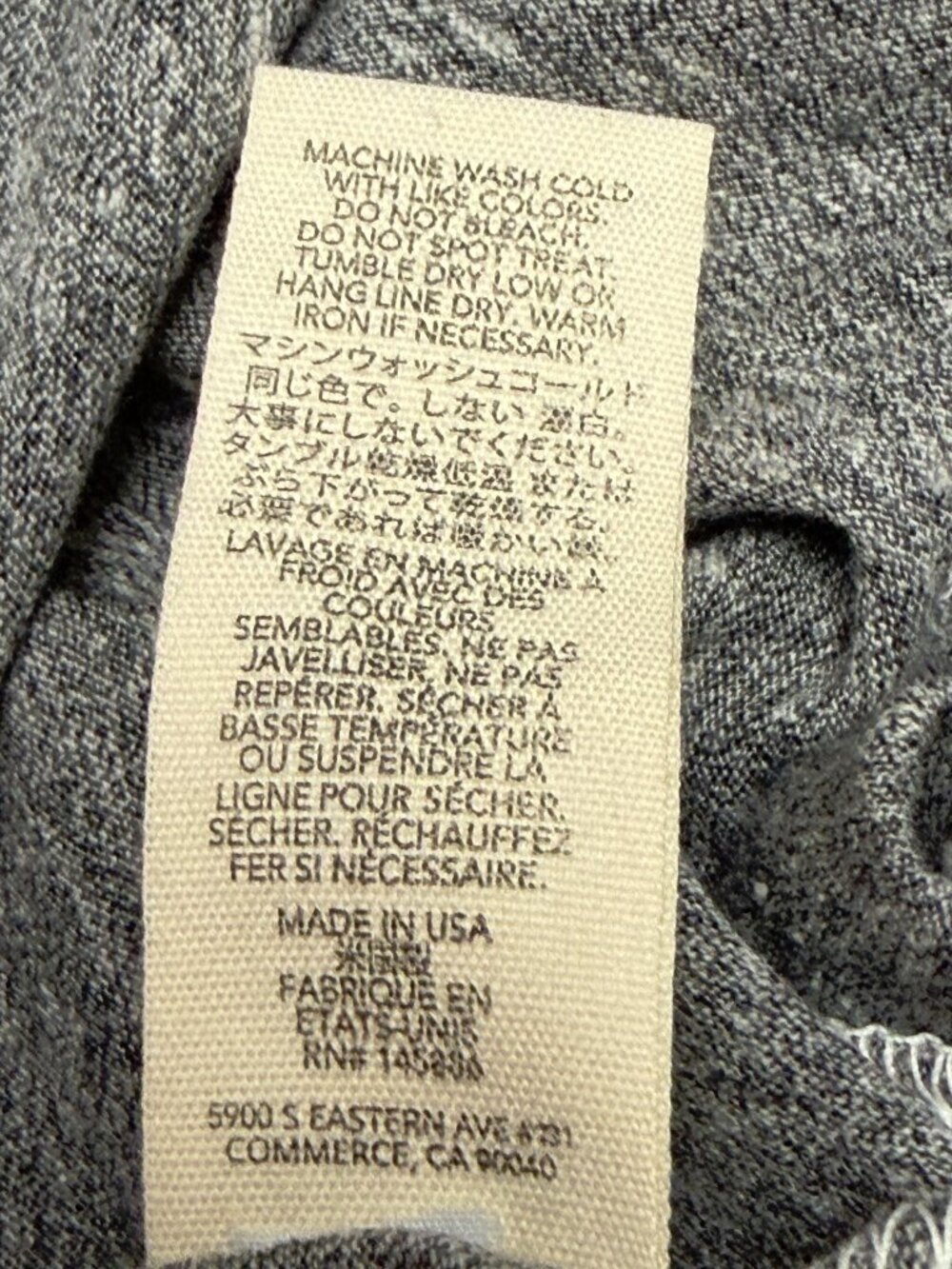 The Great Dress Long SLeeve Knotted Tee Size 0 Heather Gray NWT USA Made - Picture 15 of 16